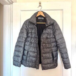 MICHAEL Michael Kors Lightweight Leopard Puffer Coat - Sz S